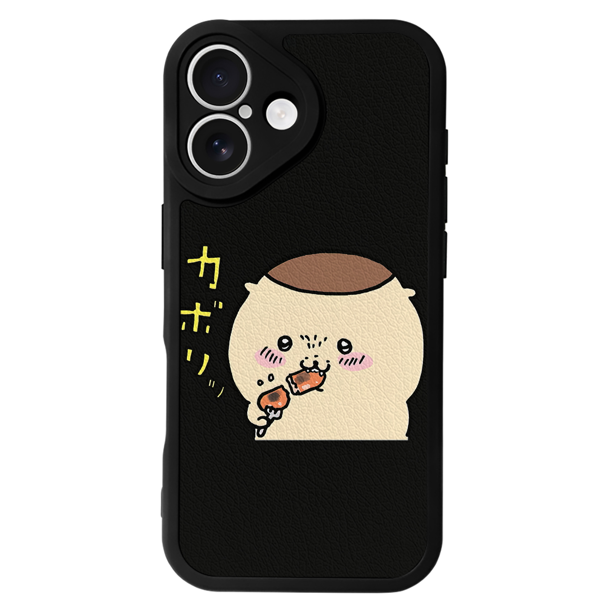 （画像用） ちいかわ くりまんじゅう Chii-kawa kuri manjū 【iPhone 16シリーズ対応】シリコンスマホケース（レザー調） 材質：シリコン
